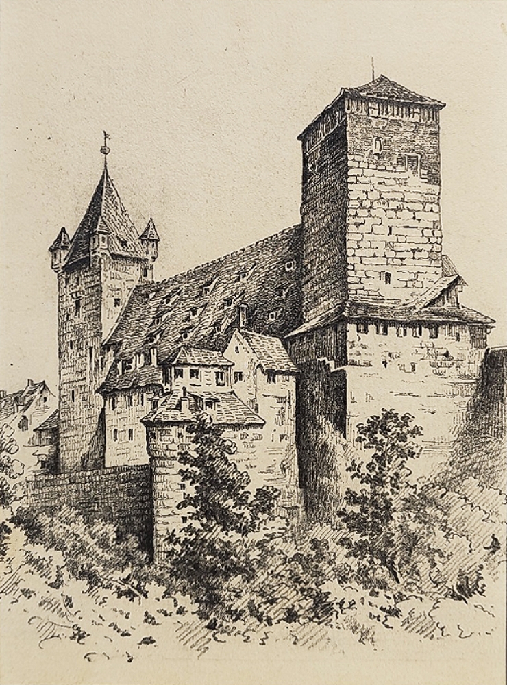 Eduard Schotte, Nürnberg Kaiserstallung mit Luginsland