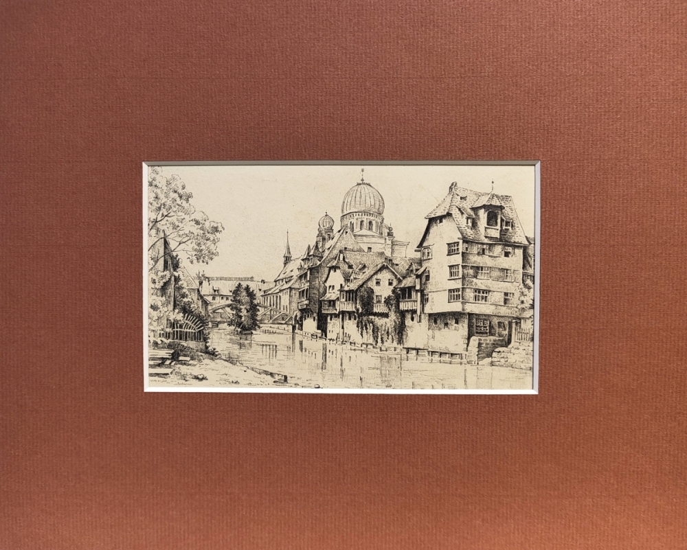 Eduard Schotte, Nürnberg, Pegnitzpartie mit Synagoge