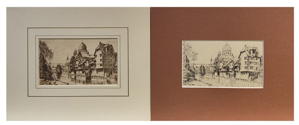 Eduard Schotte, Nürnberg, Pegnitzpartie mit Synagoge