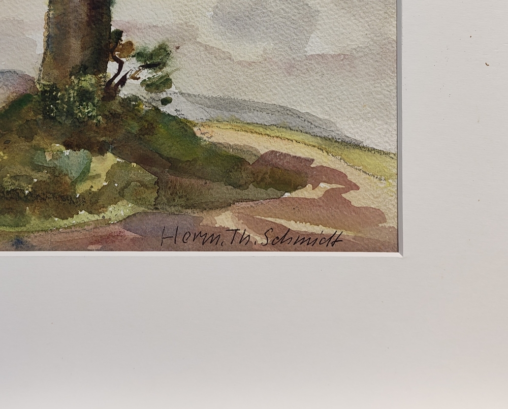 Hermann Thomas Schmidt, Franken bei Pappenheim mit Frau auf Bank