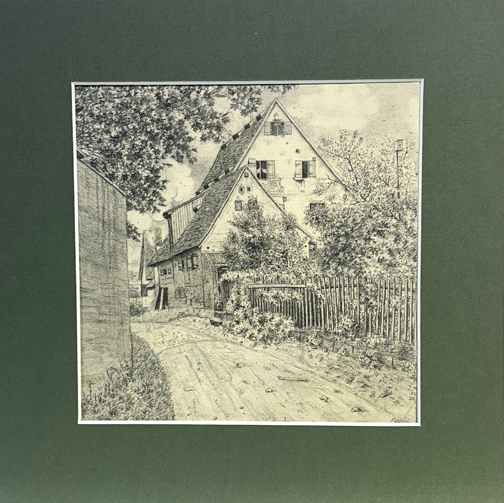 Ludwig Teichert, Gehöft Zeichnung