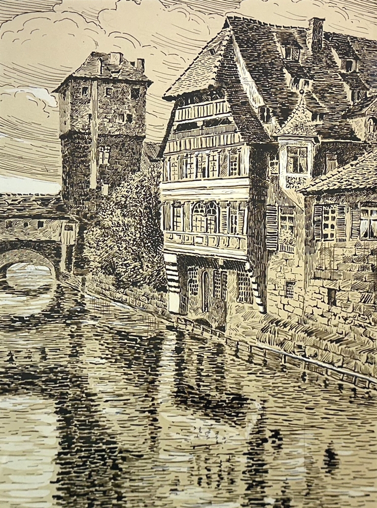 Unbekannter Künstler, Nürnberg - Henkersteg mit Bayreischem Hof