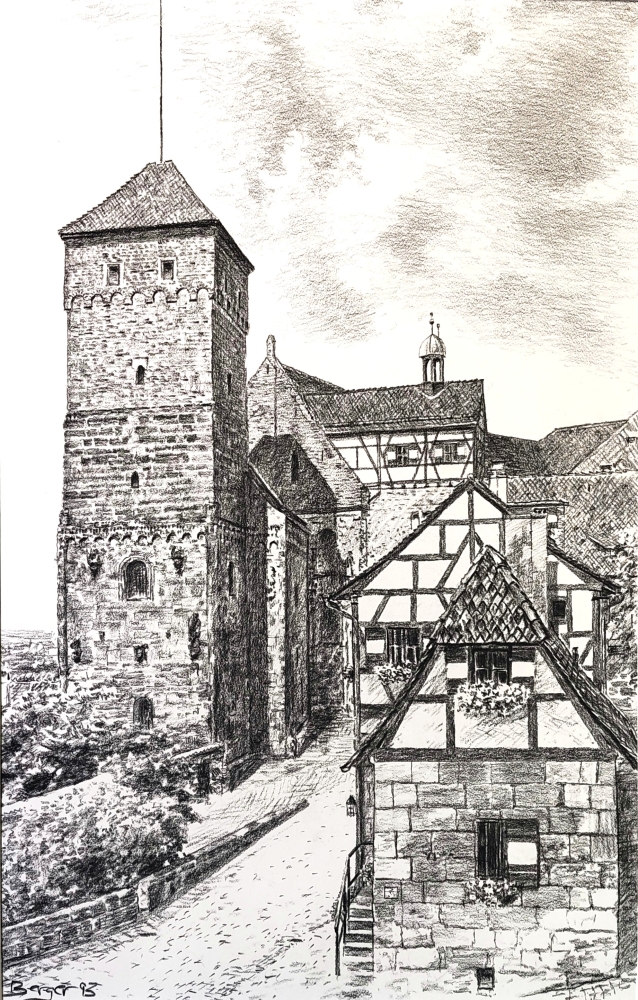 Edgar Berger, Nürnberg, Heidenturm mit Kaiserburg