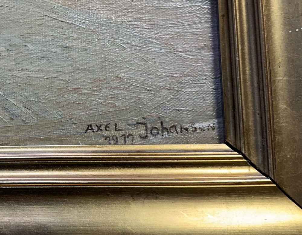 Axel Johansen, Nürnberg, Sebalduskirche mit Rathaus im Hintergrund 1912