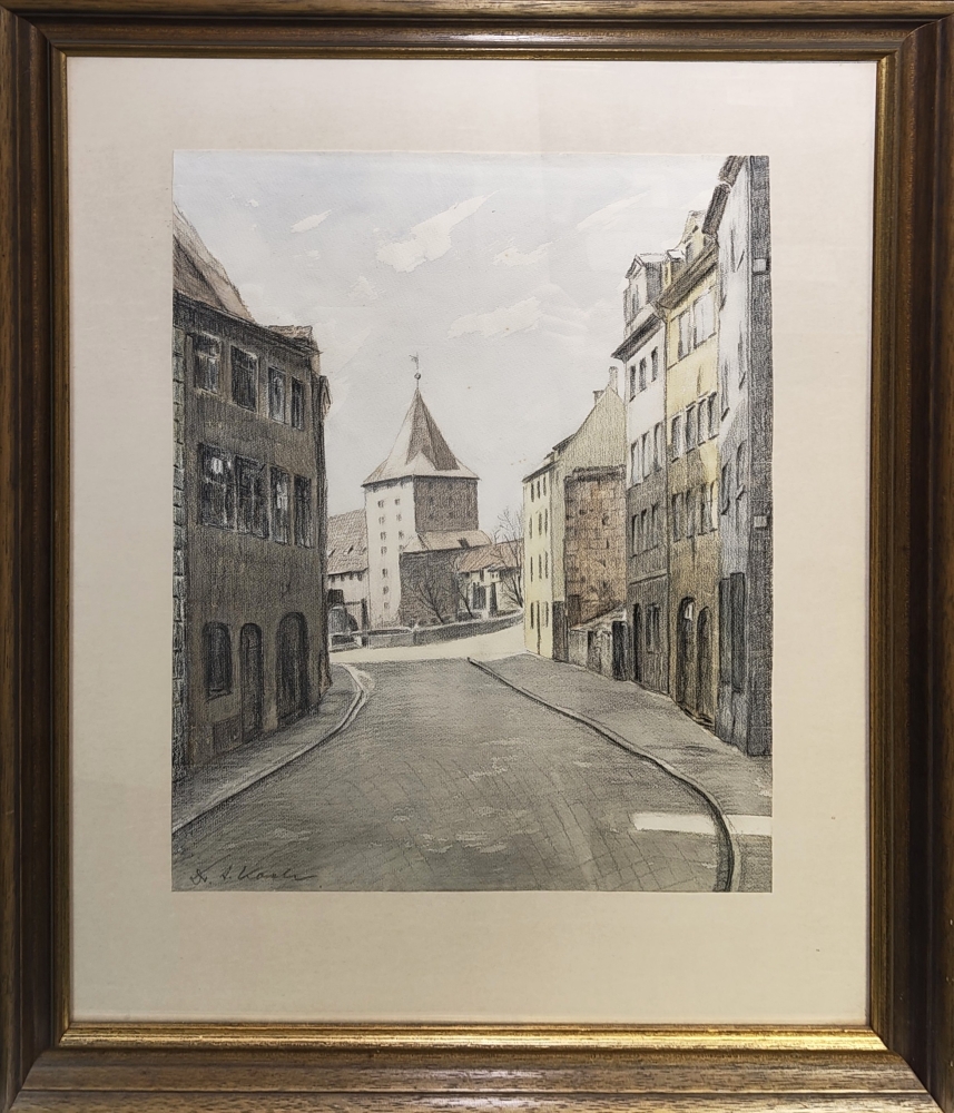 Dr. A. Koch, Nürnberg, Blick durch die Weißgerbergasse