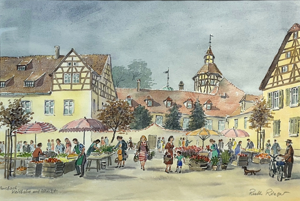 Ruth Rieger, Reitbahn mit Markt Ansbach