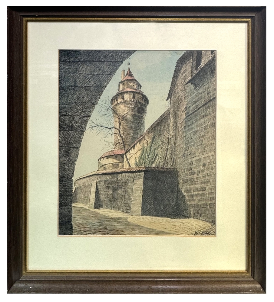 Dr. A. Koch, Aufgang zur Burgfreiung mit Sinwellturm