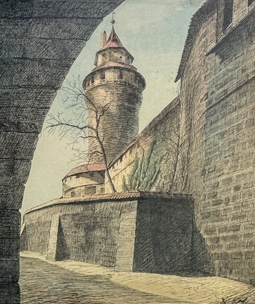 Dr. A. Koch, Aufgang zur Burgfreiung mit Sinwellturm