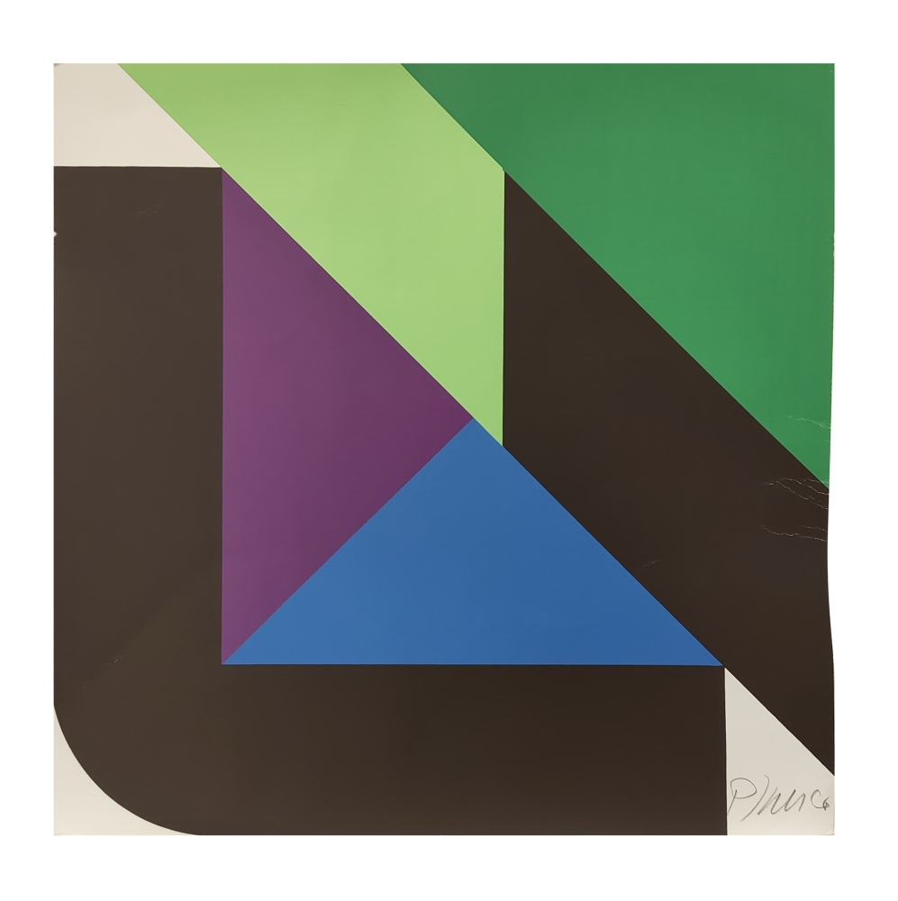 Georg Karl Pfahler, Geometric composition in blue, green, gray and purple