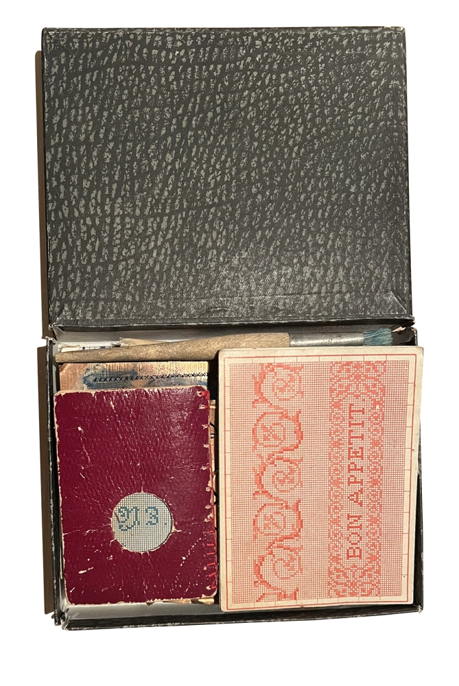 Box with copper foil letters for tracing