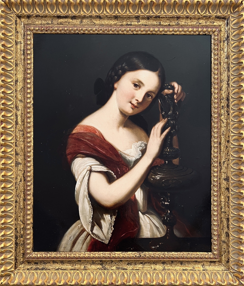 Ferdinand Georg Waldmüller (Umkreis), Biedermeier Mädchenportrait