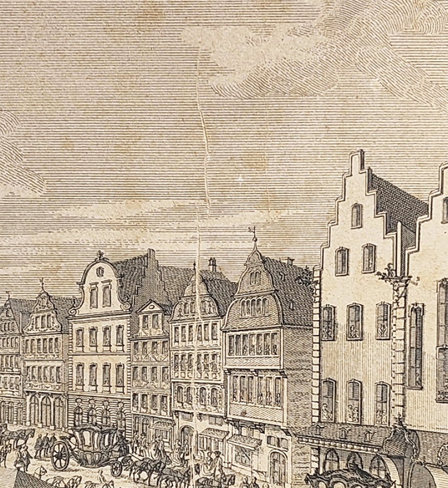 Kupferstich vom Römerberg in Frankfurt am Main