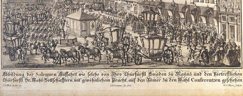Kupferstich vom Römerberg in Frankfurt am Main