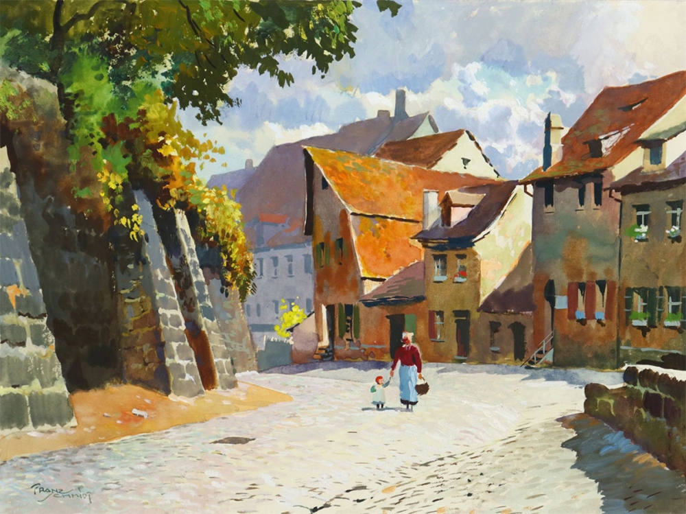 Franz Schmidt, Nürnberger Altstadtgasse an der Mauer