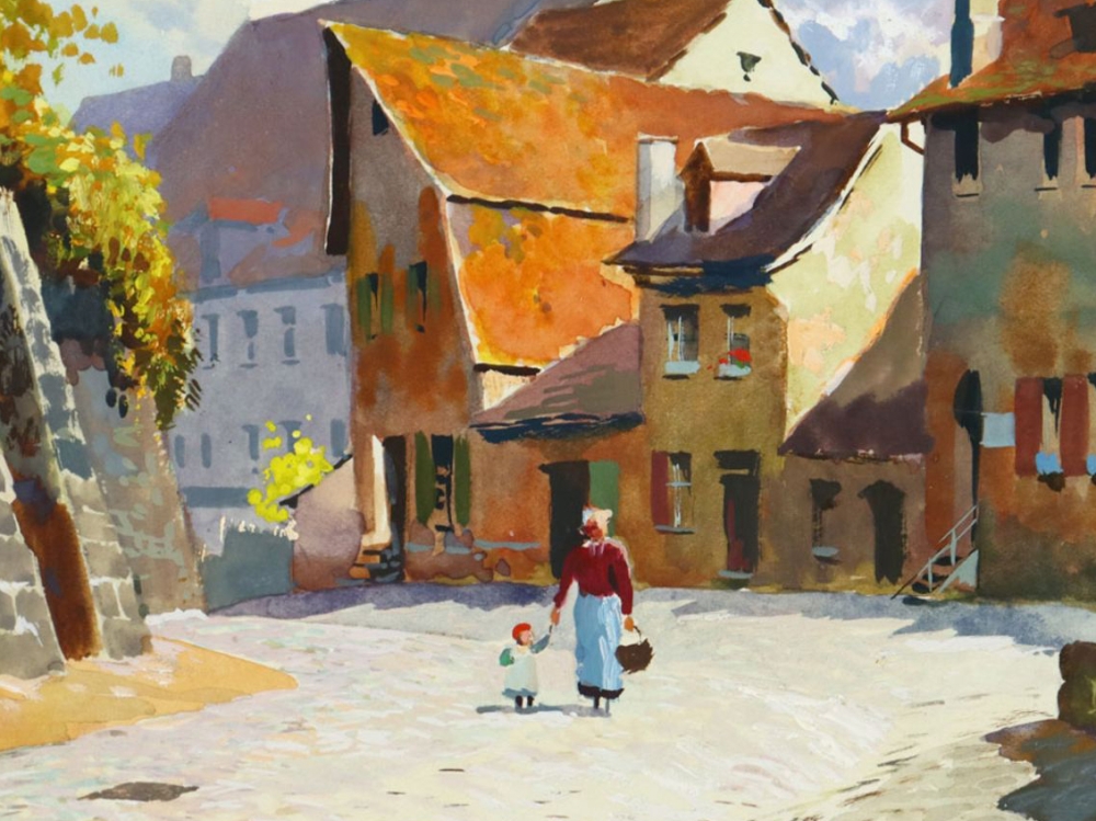 Franz Schmidt, Nürnberger Altstadtgasse an der Mauer