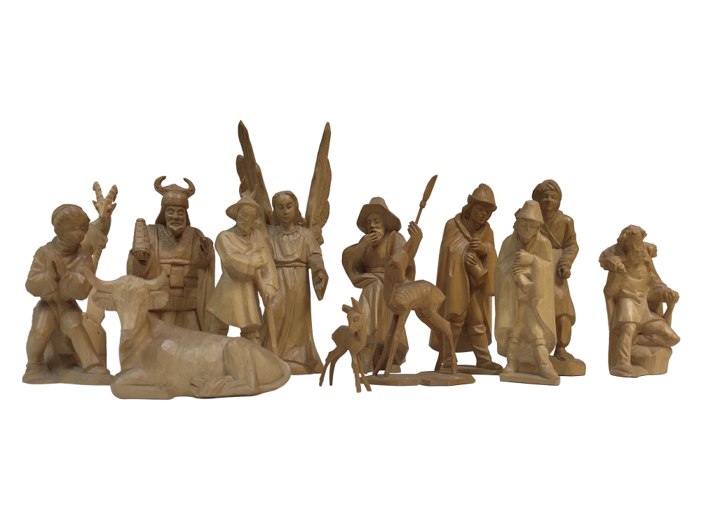 Wooden nativity figures