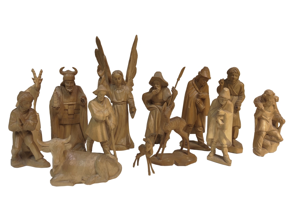 Wooden nativity figures