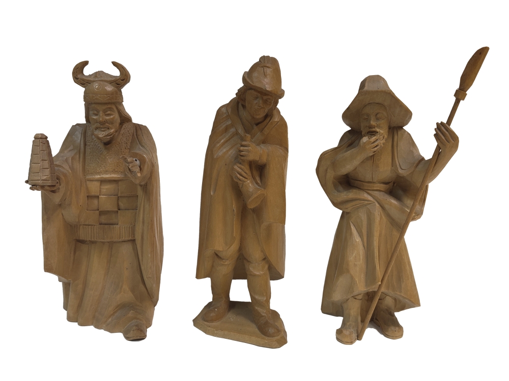Wooden nativity figures