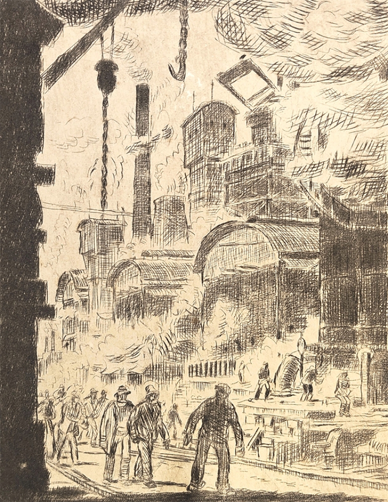 Blast Furnaces, Etching Print