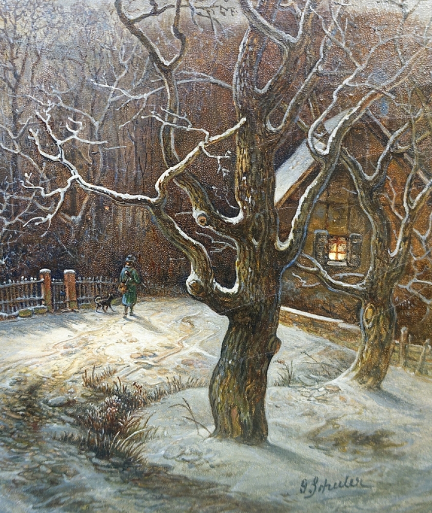 Gottfried Schuler, Winterpartie mit Blick auf Nürnberg von Süden