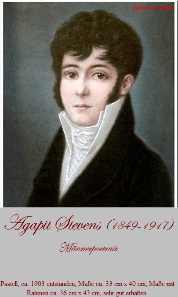 Stevens, Agapit (1849-1917), Männerportrait, Pastell