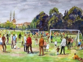 Hermann Thomas Schmidt, Fußballspielen auf der Wöhrder Wiese