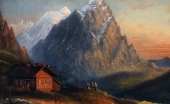 Wilhelm Besler, Blick auf die Große Scheideck am Wetterhorn mit Mönch und Eiger