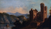 Wilhelm Besler, Blick auf den Mäuseturm der Ruine Ehrenburg am Rhein