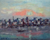 Erwin Shoultz-Carrnoff, Stadt und Schiffe bei Sonnenaufgang