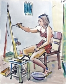 Arthur Rappl, Künstlerin beim Malen