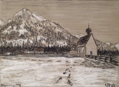 Emil Scheidig, Langenwang in Allgäu/Chapel with Rubi- and Nebelhorn