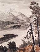 Emil Scheidig, Lake Sils with Piz da la Margna