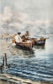 Augusto Lovatti (attrib.), Fishermen in Their Boats