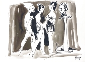 Tugomir Huberger, Drei Damen mit Statue