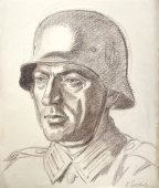 Karl Seubert, Soldat mit Helm