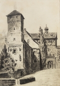 Eduard Schotte, Outer courtyard with Heiden tower - Nuremberg Castle