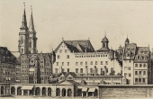 Eduard Schotte, Hauptmarkt mit Kolonnaden und Sebalduskirche
