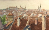 Ludwig Teichert, Nürnberger, Altstadt mit Burg - Blick vom Ludwigstorturm