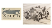 Karl Seubert, Zwei Automobil Zeichnungen