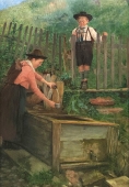 William Hemsley, Zwei Kinder beim Wasserholen