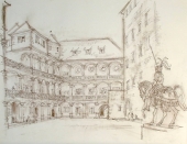 Ludwig Schäfer-Grohe, Equestrian statue of Duke Eberhard Im Bart in the courtyard of the old castle Stuttgart