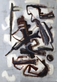 Erwin Shoultz-Carrnoff, Abstrakt (braun, weiß, hellblau)